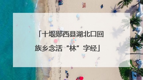 十堰郧西县湖北口回族乡念活“林”字经