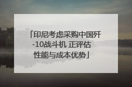 印尼考虑采购中国歼-10战斗机 正评估性能与成本优势
