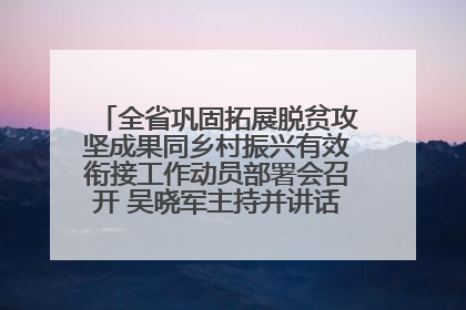 全省巩固拓展脱贫攻坚成果同乡村振兴有效衔接工作动员部署会召开 吴晓军主持并讲话 罗东川作安排部署