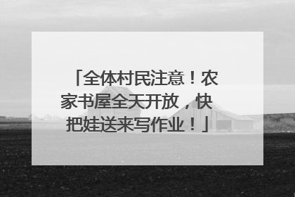 全体村民注意！农家书屋全天开放，快把娃送来写作业！