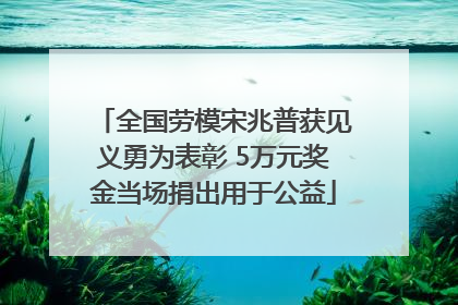 全国劳模宋兆普获见义勇为表彰 5万元奖金当场捐出用于公益