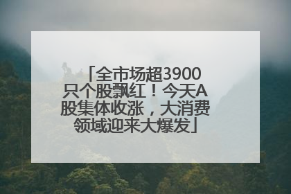全市场超3900只个股飘红！今天A股集体收涨，大消费领域迎来大爆发