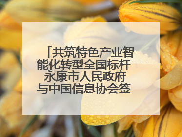 共筑特色产业智能化转型全国标杆 永康市人民政府与中国信息协会签署战略合作协议