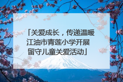 关爱成长，传递温暖 江油市青莲小学开展留守儿童关爱活动