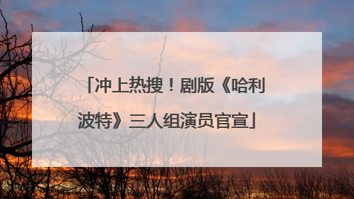 冲上热搜！剧版《哈利波特》三人组演员官宣