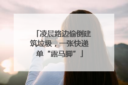 凌晨路边偷倒建筑垃圾，一张快递单“露马脚”