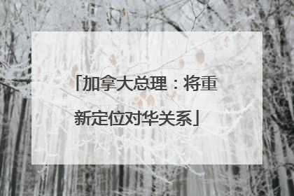 加拿大总理：将重新定位对华关系