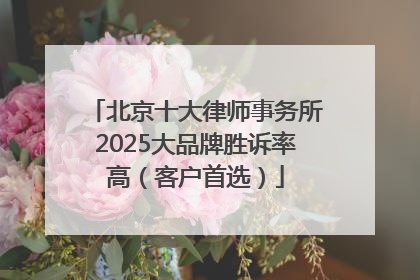 北京十大律师事务所2025大品牌胜诉率高（客户首选）