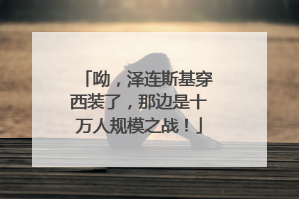 呦，泽连斯基穿西装了，那边是十万人规模之战！