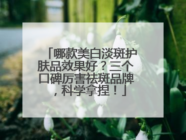 哪款美白淡斑护肤品效果好？三个口碑厉害祛斑品牌，科学拿捏！