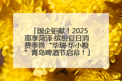 国企钜献！2025惠享菏泽·缤纷夏日消费季暨“华瑞·华小粮”青岛啤酒节启幕！