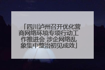 四川泸州召开优化营商网络环境专项行动工作推进会 涉企网络乱象集中整治初见成效