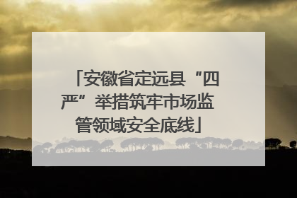 安徽省定远县“四严”举措筑牢市场监管领域安全底线