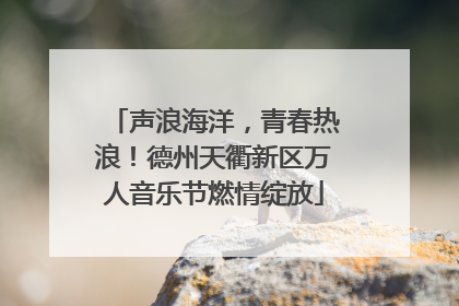 声浪海洋，青春热浪！德州天衢新区万人音乐节燃情绽放