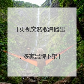 央视突然取消播出，多家品牌下架