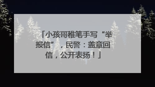 小孩哥稚笔手写“举报信”，民警：盖章回信，公开表扬！