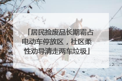 居民捡废品长期霸占电动车停放区，社区柔性劝导清走两车垃圾