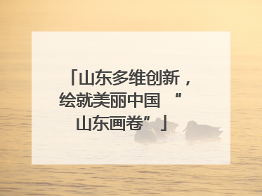 山东多维创新，绘就美丽中国 “山东画卷”