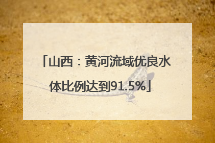 山西：黄河流域优良水体比例达到91.5%