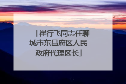 崔行飞同志任聊城市东昌府区人民政府代理区长