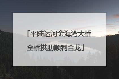 平陆运河金海湾大桥全桥拱肋顺利合龙