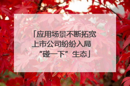 应用场景不断拓宽 上市公司纷纷入局“碰一下”生态