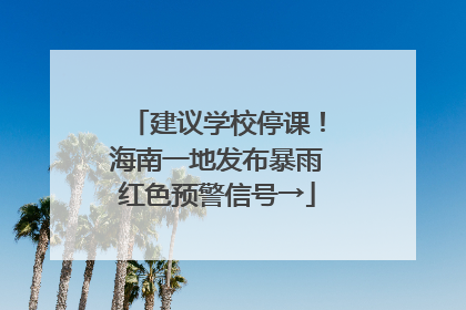 建议学校停课！海南一地发布暴雨红色预警信号→