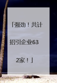强劲！共计招引企业632家！