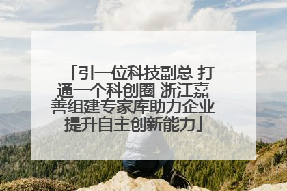 引一位科技副总 打通一个科创圈 浙江嘉善组建专家库助力企业提升自主创新能力