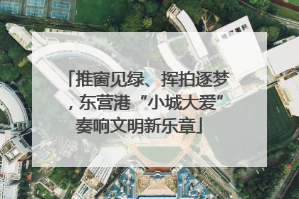 推窗见绿、挥拍逐梦，东营港“小城大爱”奏响文明新乐章