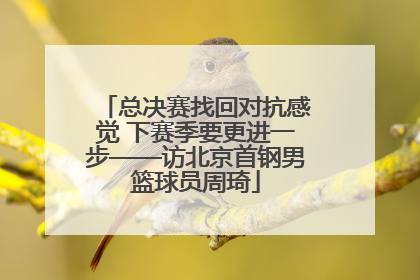 总决赛找回对抗感觉 下赛季要更进一步——访北京首钢男篮球员周琦