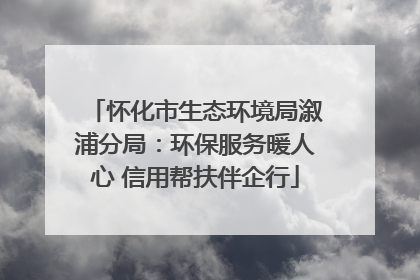 怀化市生态环境局溆浦分局：环保服务暖人心 信用帮扶伴企行