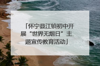 怀宁县江镇初中开展“世界无烟日”主题宣传教育活动
