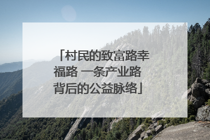 村民的致富路幸福路 一条产业路背后的公益脉络