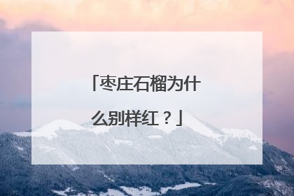 枣庄石榴为什么别样红？