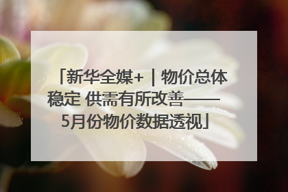 新华全媒+｜物价总体稳定 供需有所改善——5月份物价数据透视