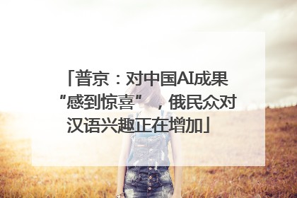 普京：对中国AI成果“感到惊喜”，俄民众对汉语兴趣正在增加