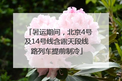 暑运期间，北京4号及14号线含露天段线路列车提前制冷
