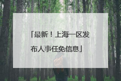 最新！上海一区发布人事任免信息