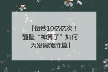 每秒10亿亿次！鹤壁“神算子”如何为发展添胜算