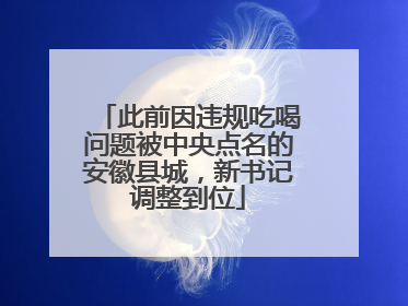 此前因违规吃喝问题被中央点名的安徽县城，新书记调整到位