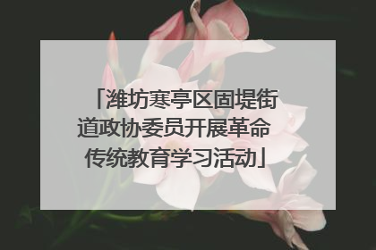 潍坊寒亭区固堤街道政协委员开展革命传统教育学习活动