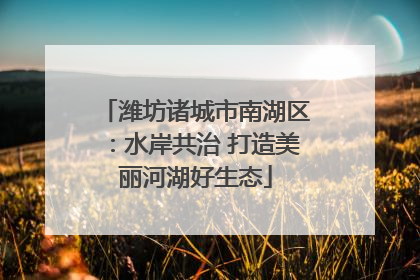 潍坊诸城市南湖区：水岸共治 打造美丽河湖好生态