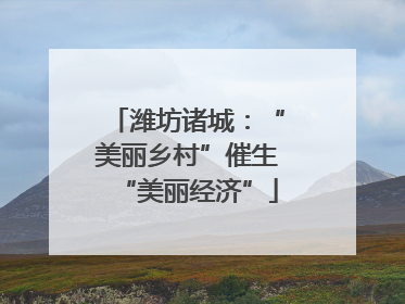 潍坊诸城：“美丽乡村”催生“美丽经济”