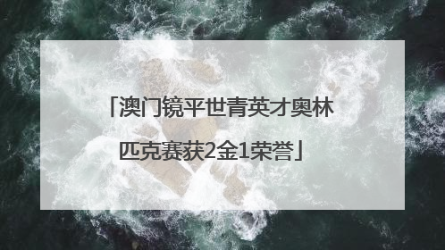 澳门镜平世青英才奥林匹克赛获2金1荣誉