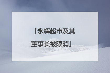 永辉超市及其董事长被限消