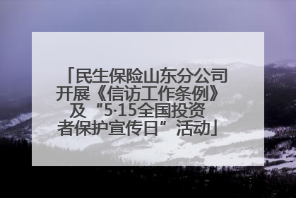 民生保险山东分公司开展《信访工作条例》及“5·15全国投资者保护宣传日”活动