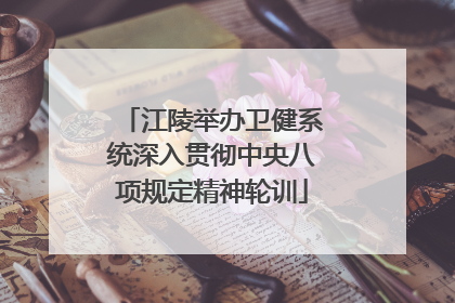 江陵举办卫健系统深入贯彻中央八项规定精神轮训