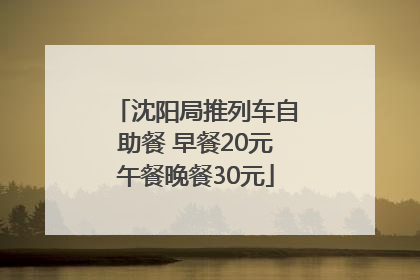 沈阳局推列车自助餐 早餐20元午餐晚餐30元