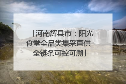 河南辉县市：阳光食堂全品类集采直供 全链条可控可溯